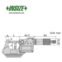 میکرومتر دیجیتال اینسایز 25-0 mm ضد آب   (خارج سنج) مدل 25-3108 3108-25A