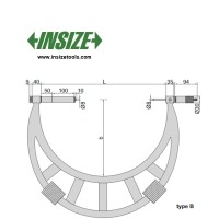 میکرومترخارج  اینسایز 1200-1000 mm مدل 1200-3205 3205-1200B