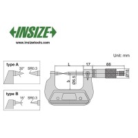 میکرومتر  خارج سنج سوزنی اینسایز 25-0  mm مدل 25-3230 -  با گارانتی شرکتی  3230-25BA